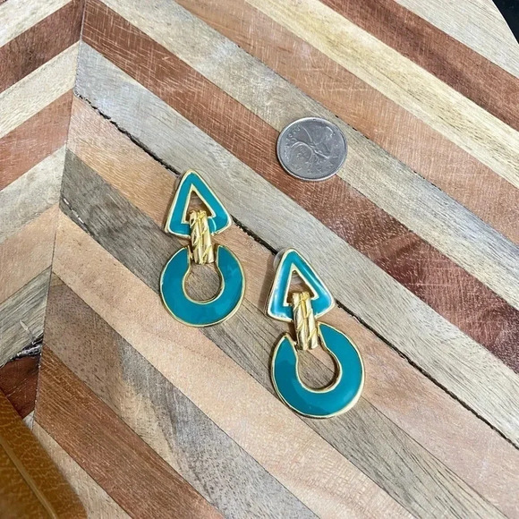 Vintage - Funky Mod  Retro Earrings - Picture 1 of 2